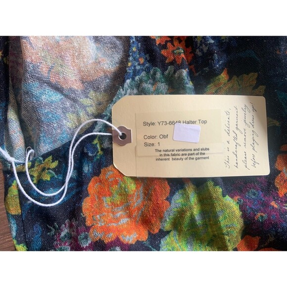 Raquel Allegra Silk Gauze Floral Halter Tank Top in Multi Size 1/S BRAND NEW - Picture 4 of 7